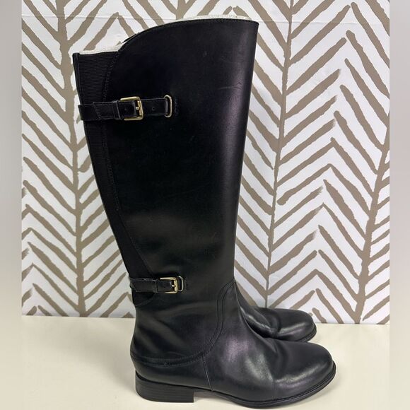 Naturalizer Jamison N5 Comfort Leather Black Knee High Tall Boots Size 9M - Picture 2 of 8